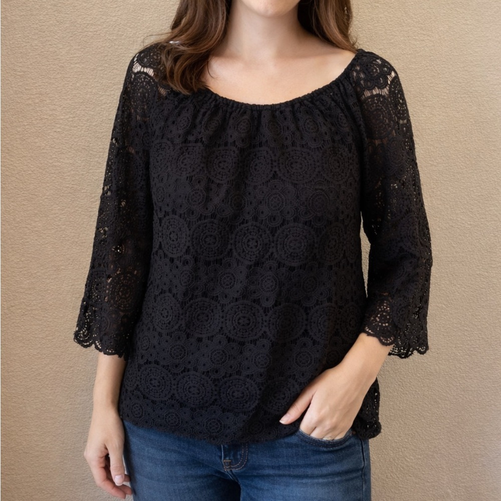 Women’s Style&Co. Top​ black lace size medium M​​